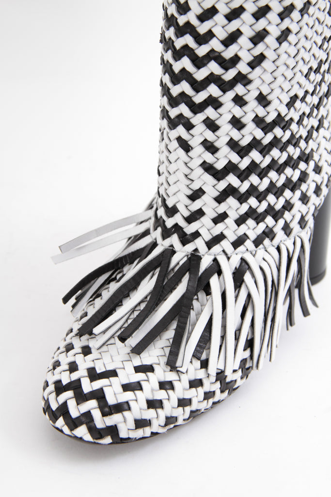 WOVEN KNEE HIGH BOOT WITH TAGS