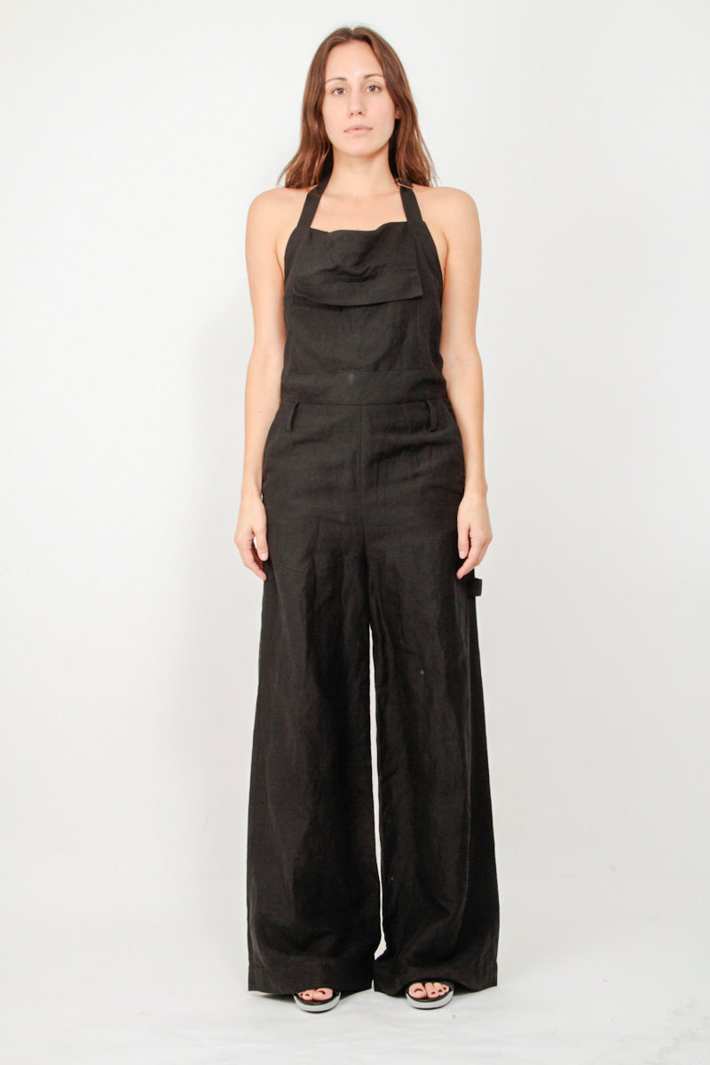 LINEN HALTER JUMPSUIT