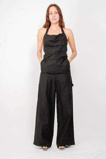 LINEN HALTER JUMPSUIT