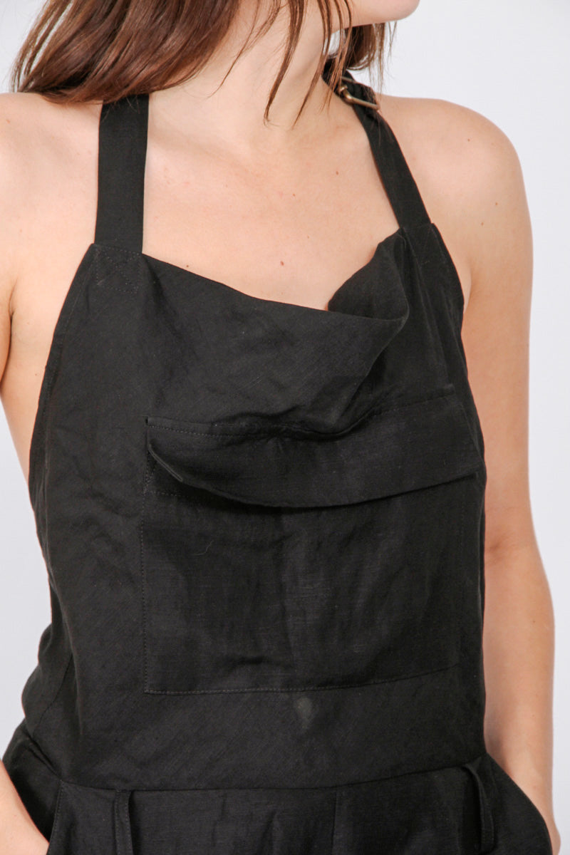 LINEN HALTER JUMPSUIT