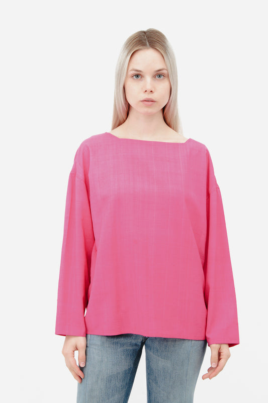 HOT PINK SILK BLOUSE