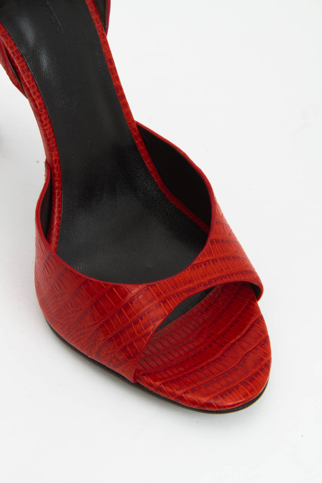 RED CROC EMBOSSED HEELS