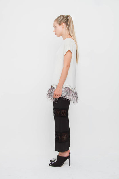 LACE INSET TROUSERS