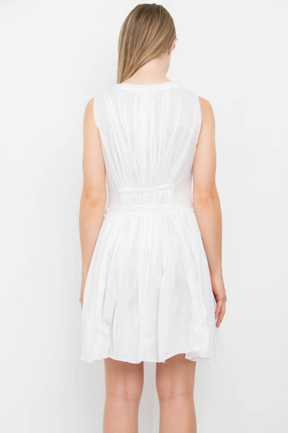 RUCHED COTTON DRESS