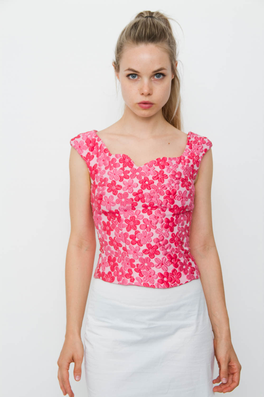 FLORAL CLOQUE BLOUSE