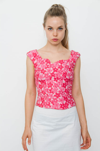 FLORAL CLOQUE BLOUSE