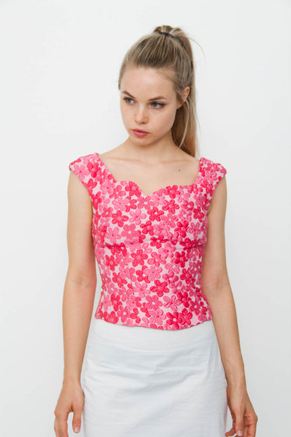 FLORAL CLOQUE BLOUSE