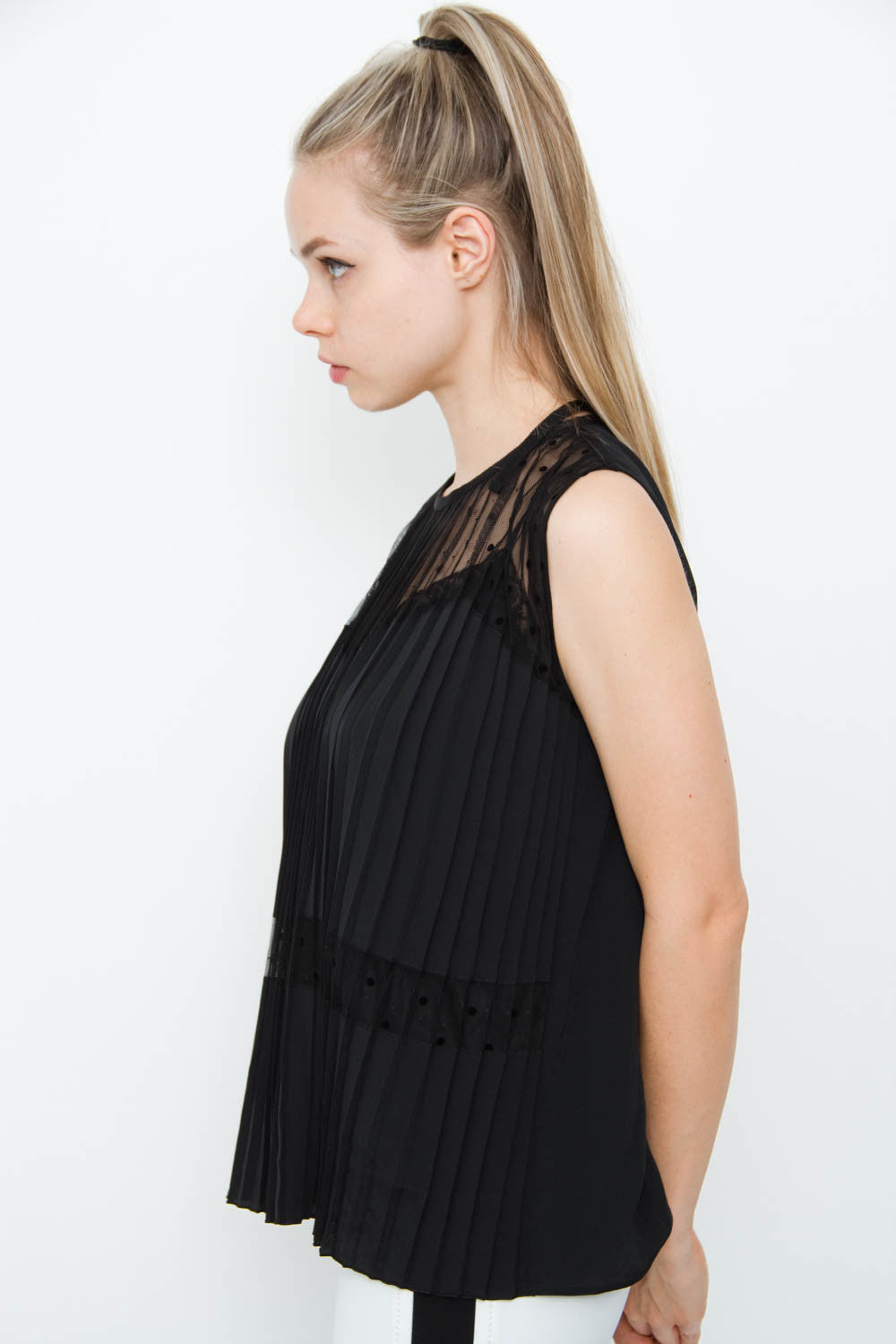 PLEATED SILK TOP