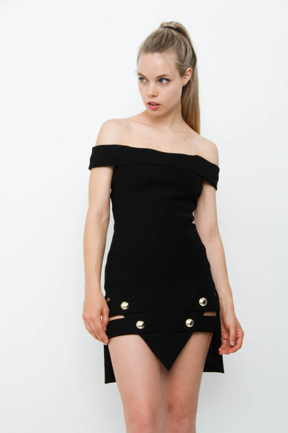 CUTOUT OFF SHOULDER DRESS