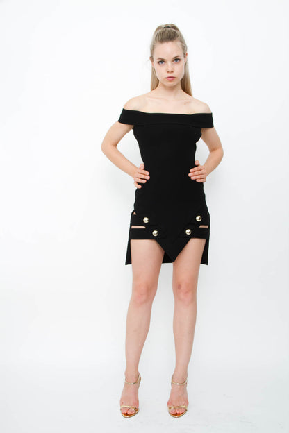 CUTOUT OFF SHOULDER DRESS