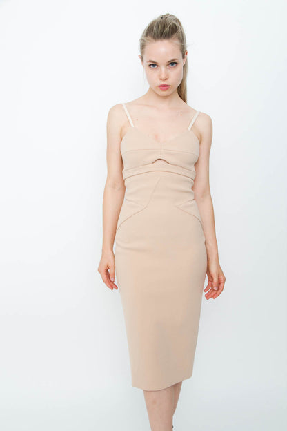 NUDE CUTOUT DRESS
