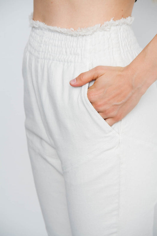 IVORY CANVAS PANTS