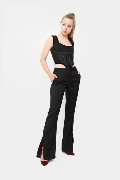 SLIT FLARE TROUSERS