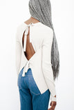 RIBBED OPEN BACK SWEATER