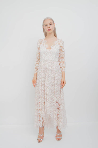 EMPIRE GUIPURE LACE DRESS