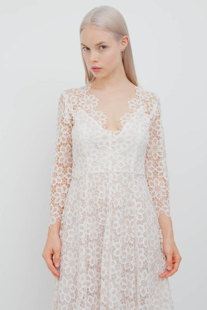 EMPIRE GUIPURE LACE DRESS