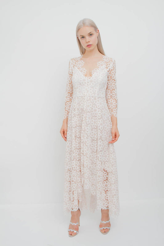 EMPIRE GUIPURE LACE DRESS