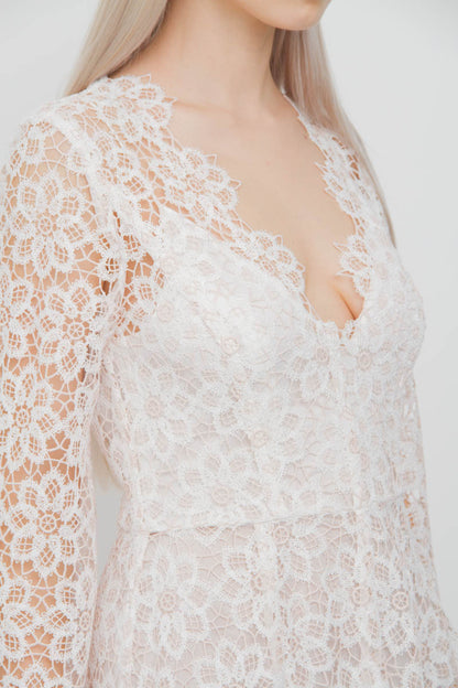 EMPIRE GUIPURE LACE DRESS