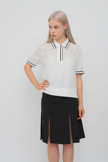 DANA SILK POLO TOP