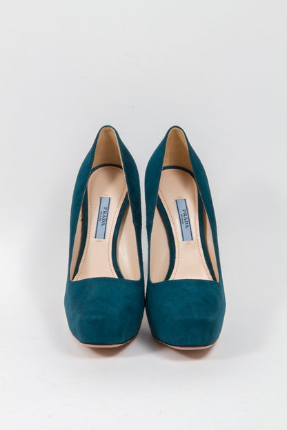TEAL SUEDE PLATFORMS