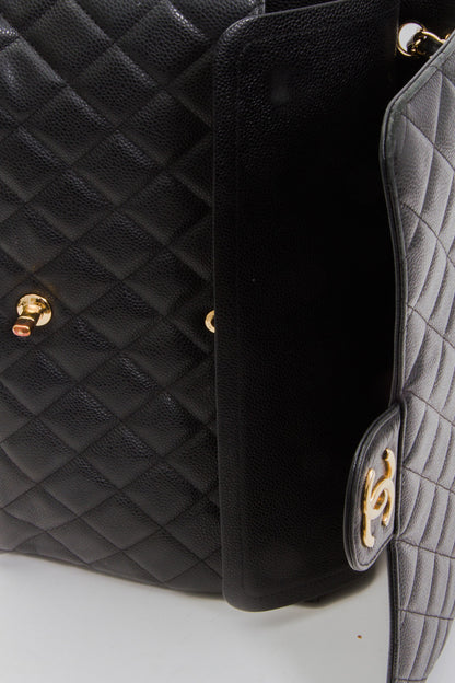 JUMBO QUILTED CAVIAR FLAP BAG