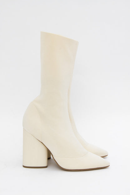 IVORY KNIT BOOTS