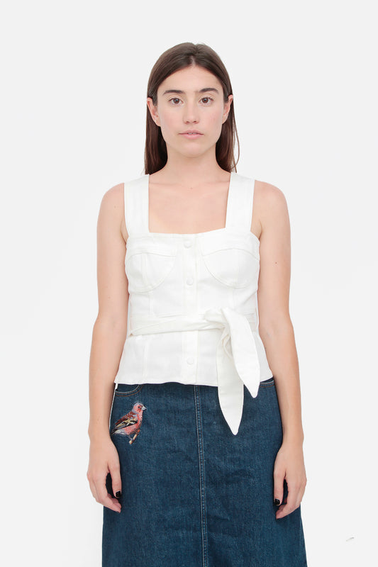 MANSUM DENIM BUSTIER TOP