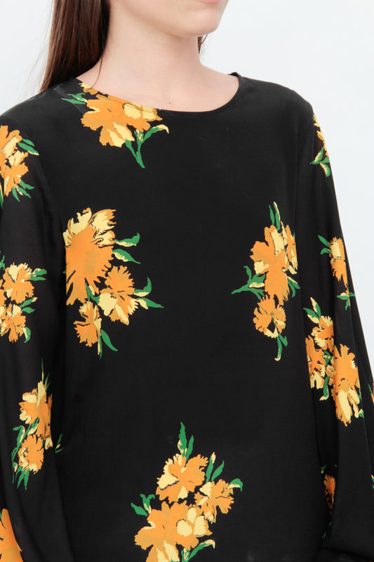 FLORAL SILK DRESS