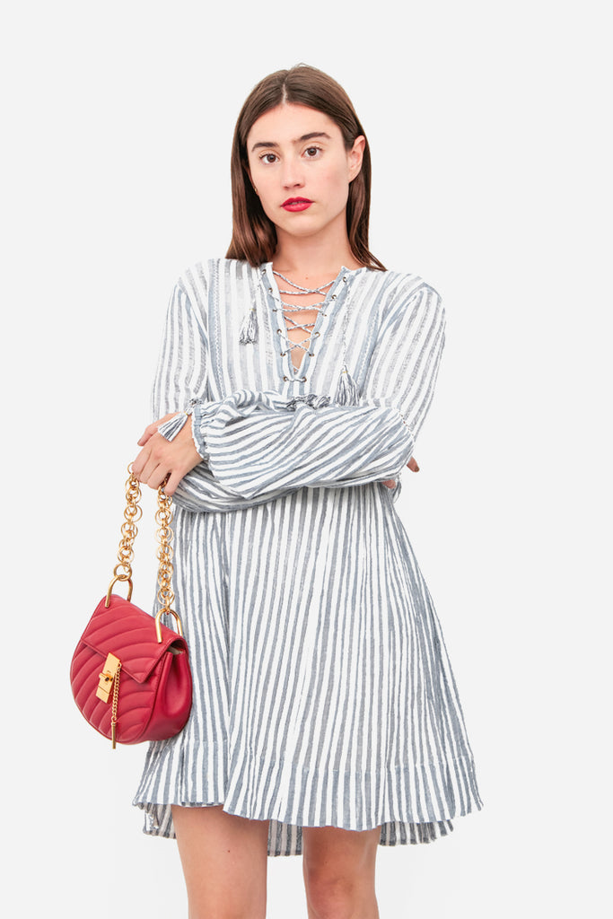 STRIPED GAUZE DRESS