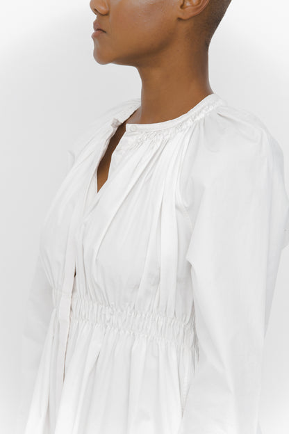 GATHERED COTTON DRESS