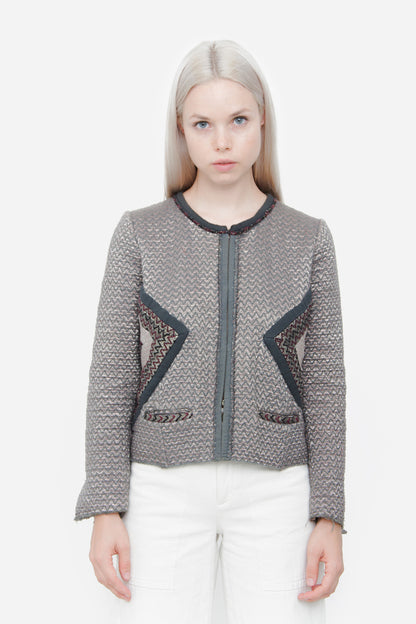 SILVER JACQUARD JACKET