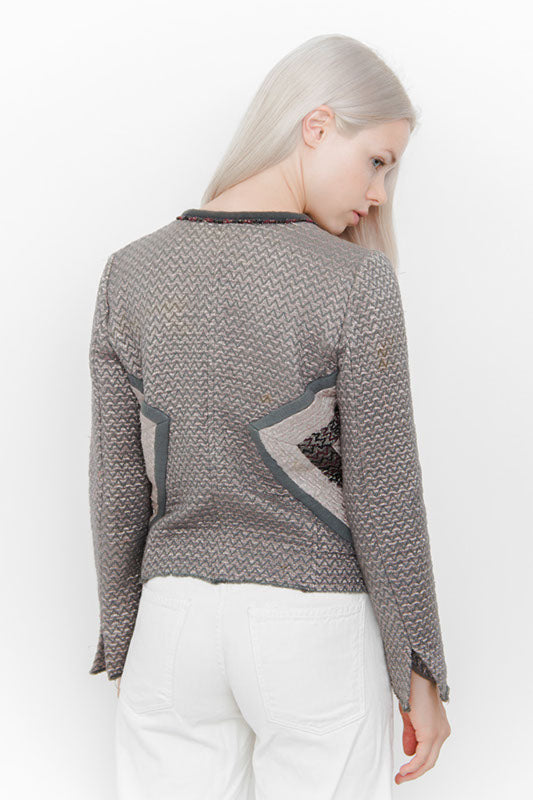 SILVER JACQUARD JACKET