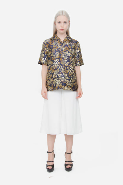 METALLIC JACQUARD TOP WITH TAGS