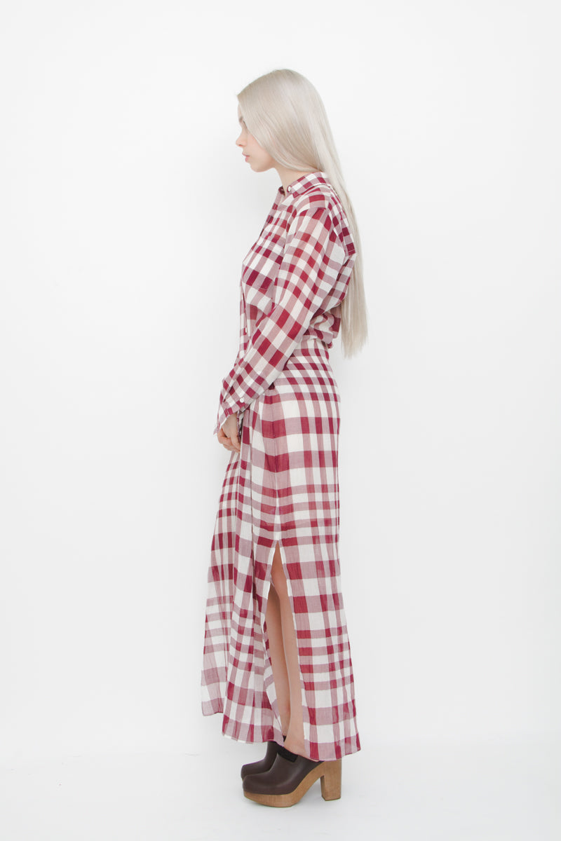 JINNIEFELD GINGHAM WRAP DRESS WITH TAGS
