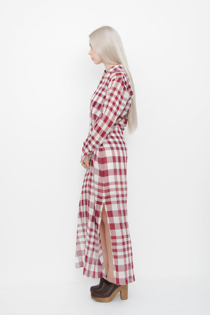 JINNIEFELD GINGHAM WRAP DRESS WITH TAGS