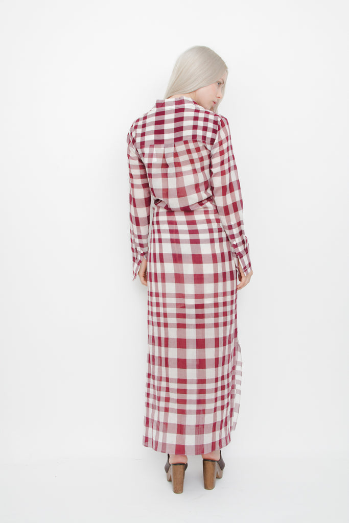 JINNIEFELD GINGHAM WRAP DRESS WITH TAGS