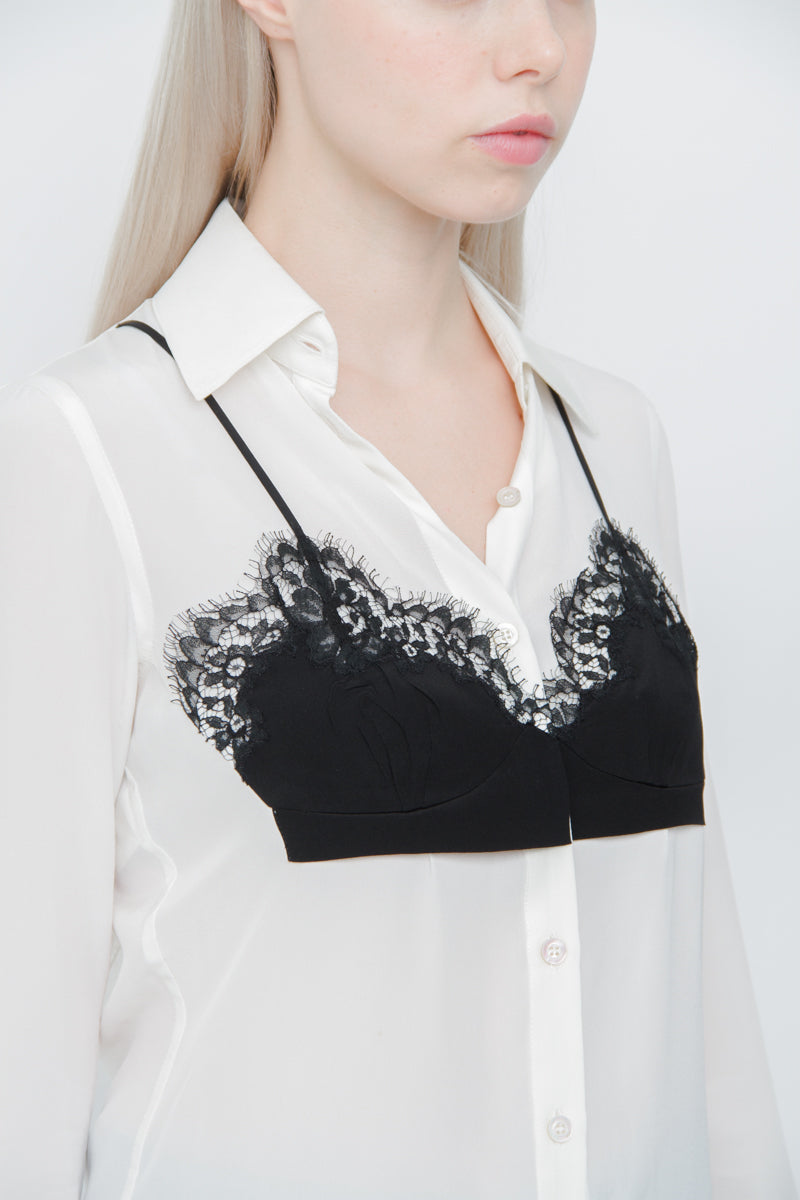 BRA LAYERED BUTTON DOWN