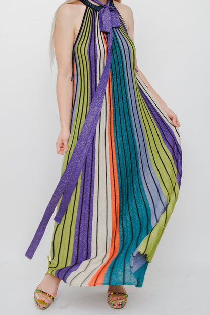 ACCORDION MAXI DRESS WITH TAGS
