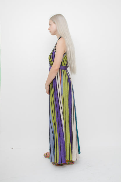 ACCORDION MAXI DRESS WITH TAGS