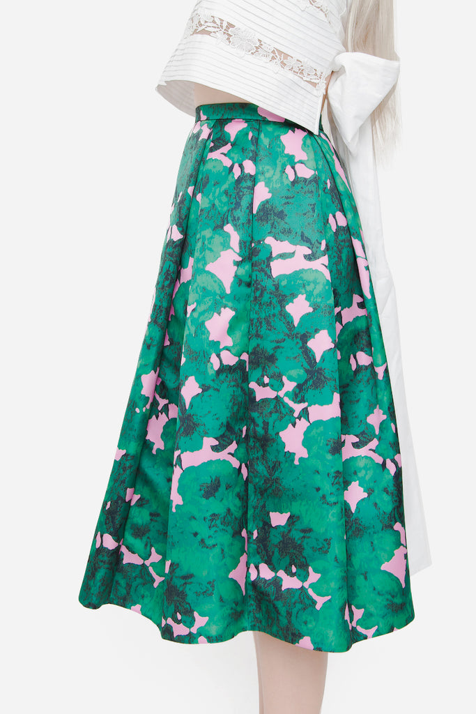 SILK FLORAL SKIRT WITH TAGS
