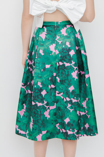 SILK FLORAL SKIRT WITH TAGS