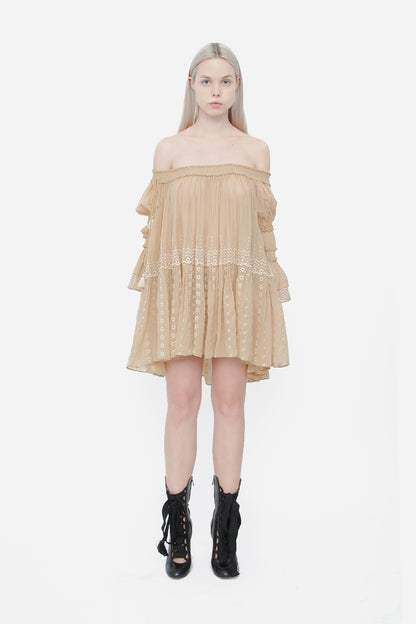 SMOCKED VOILE TUNIC
