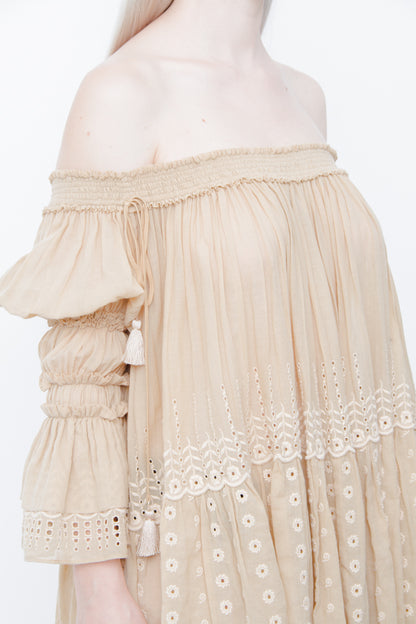 SMOCKED VOILE TUNIC