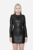 PLEATED LEATHER DRESS