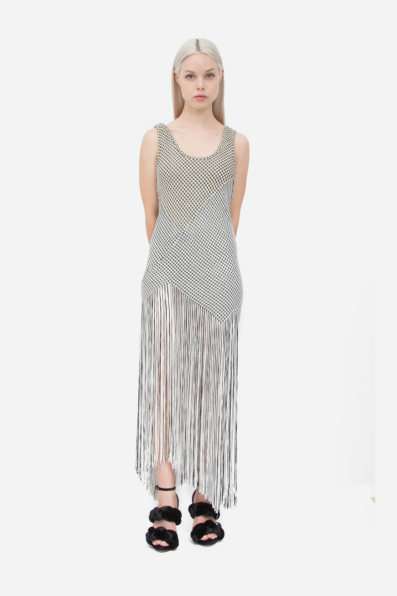 FRINGE BASKETWEAVE DRESS