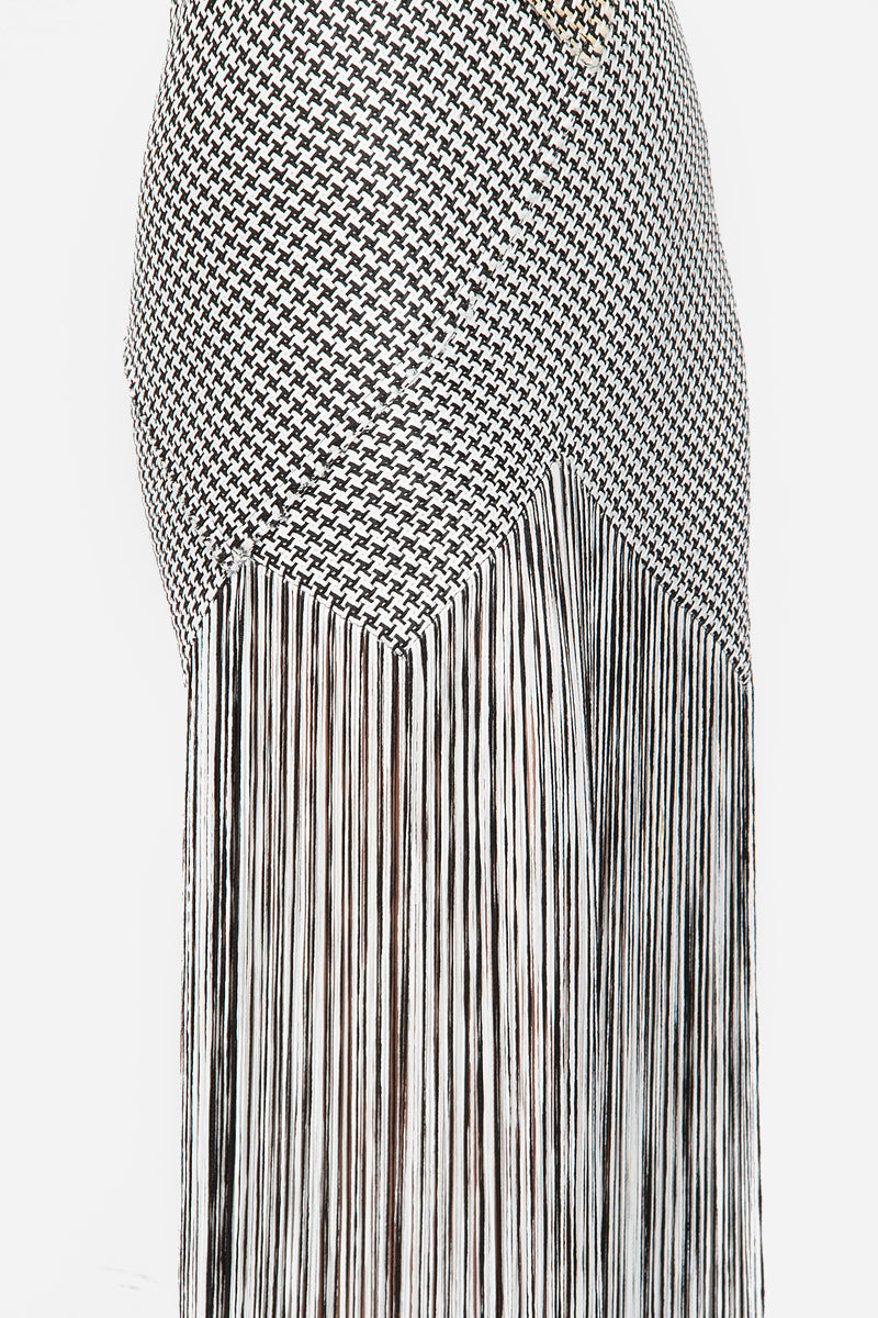 FRINGE BASKETWEAVE DRESS