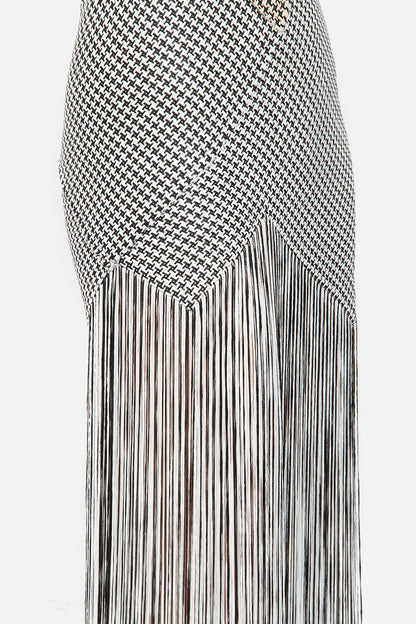 FRINGE BASKETWEAVE DRESS