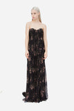 SWEATPEA PRINT CHIFFON GOWN WITH TAGS