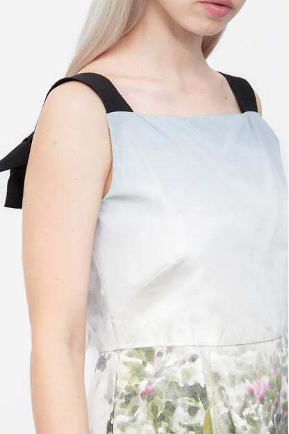 TAFFETA WATERCOLOR DRESS WITH TAGS