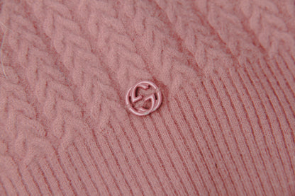 BLUSH CABLEKNIT SWEATER
